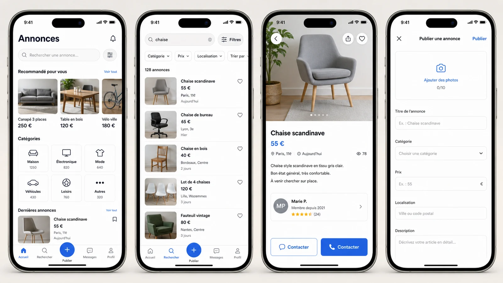Aperçu de Application de Petites Annonces avec Recommandations Personnalisées
