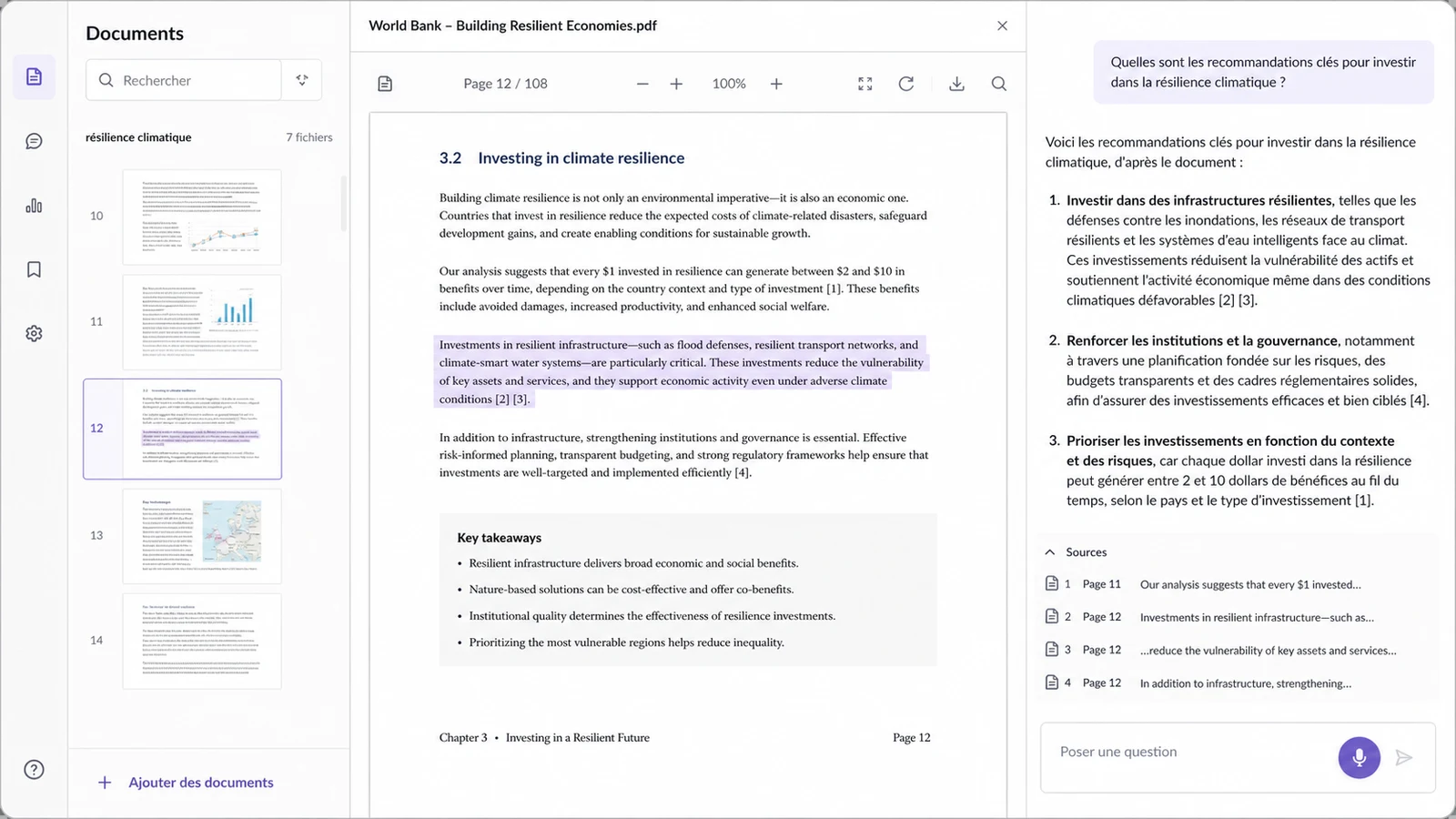 Aperçu de Assistant Intelligent de Recherche et Conversation dans des PDFs