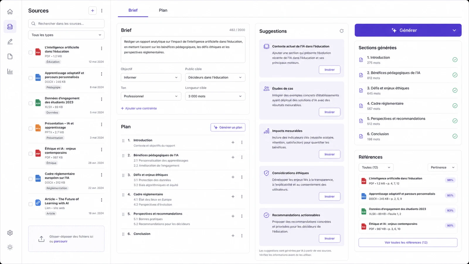 Aperçu de InspireDoc - Assistant de Génération de Documents IA
