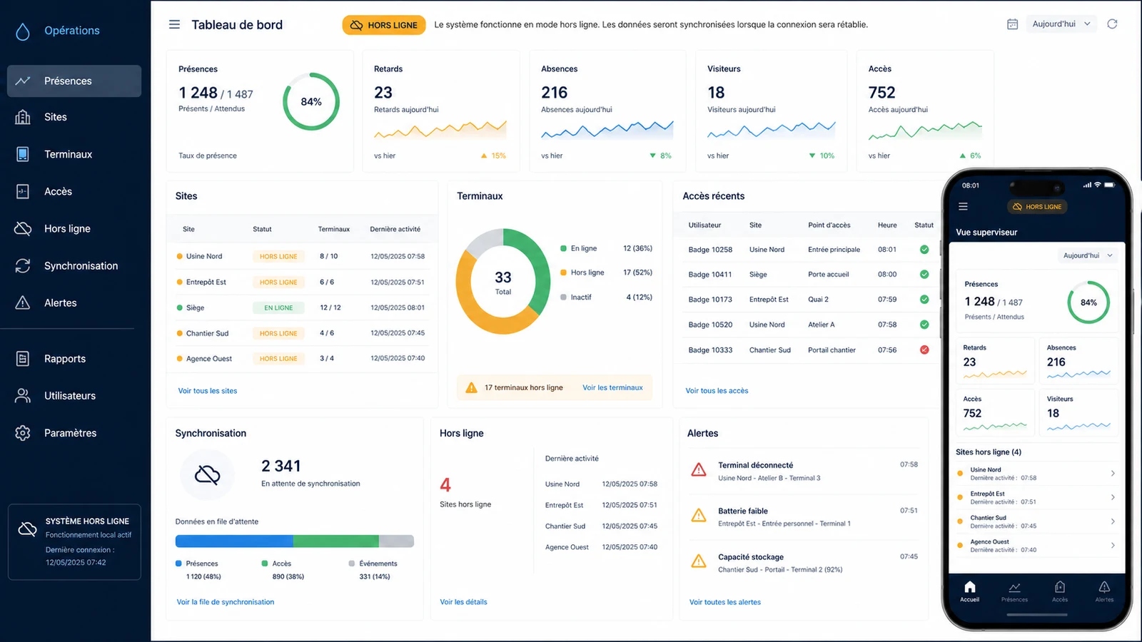 Aperçu de SmartPresence - Présence Biométrique Offline-First