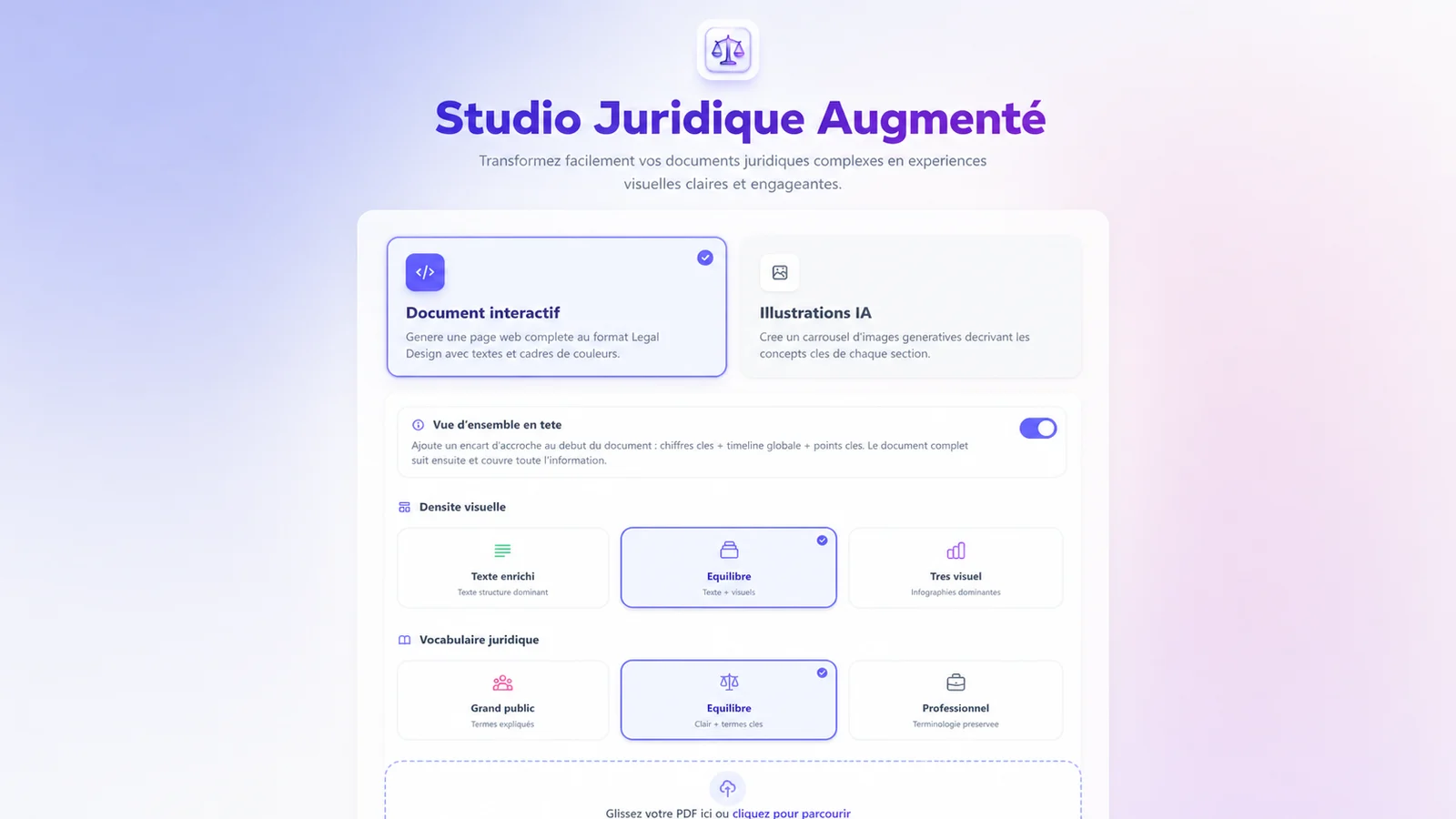 Aperçu de Studio Juridique Augmenté